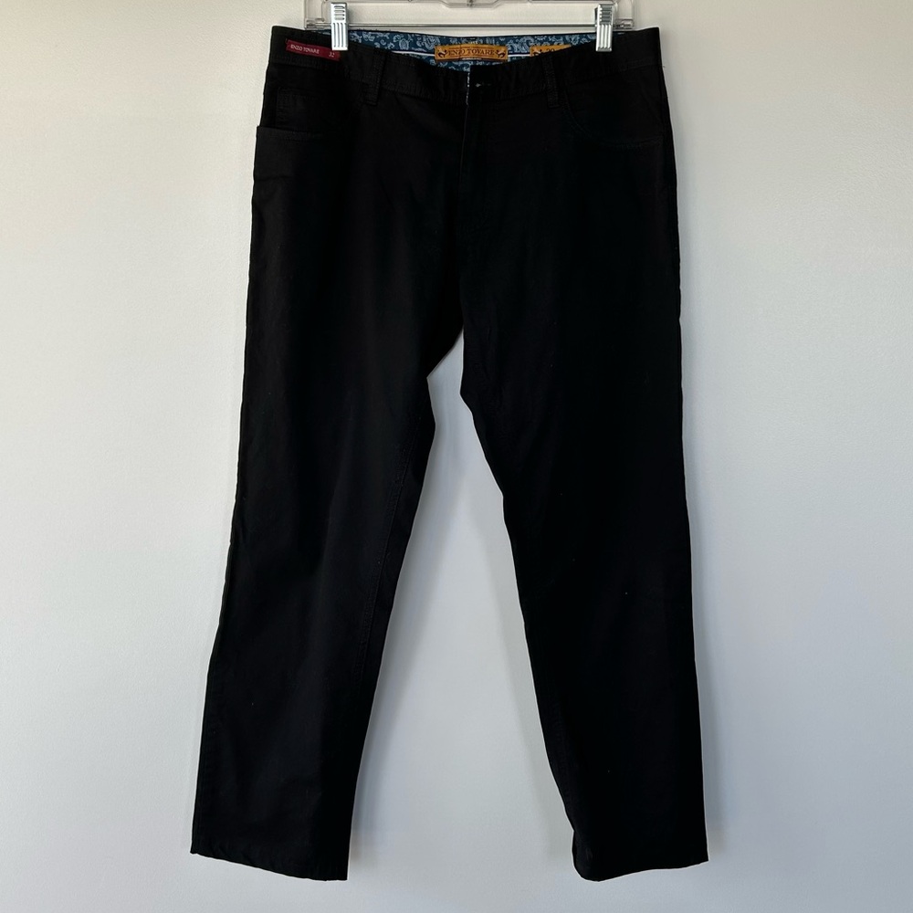 Enzo Tovare‎ Size 32 Black Color Fabric Pants Trousers